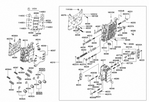 2003 Hyundai Tiburon Spring-Coil Diagram for 46257-39000