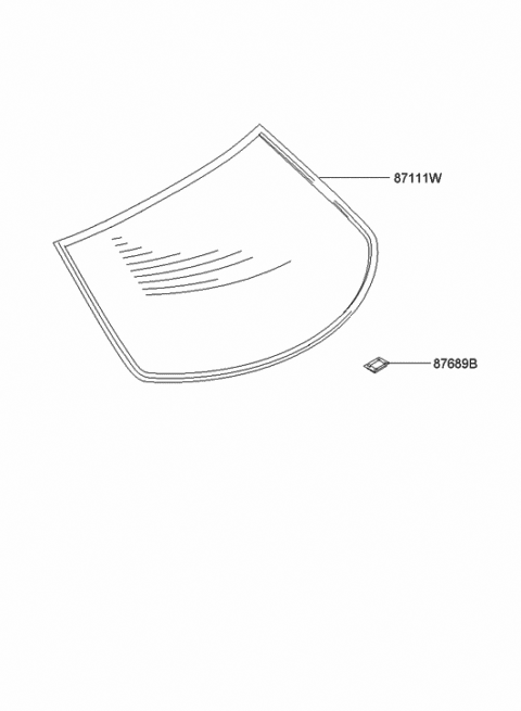 2006 Hyundai Tiburon Glass Assembly-Tail Gate Diagram for 87110-2C020