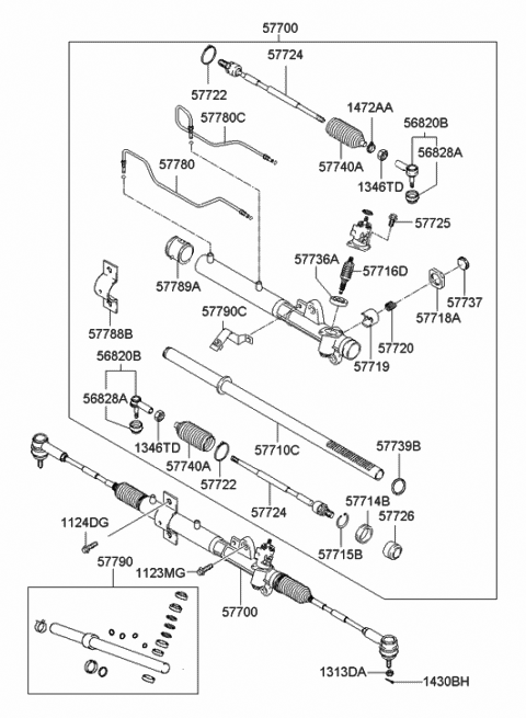 2003 Hyundai Tiburon Stopper-Rack Diagram for 57714-2C000