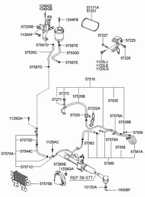 2000 Hyundai Elantra Bracket-Power Steering Oil Pump Mounting Diagram for 57226-2D000