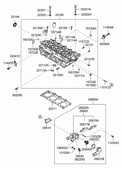 2001 Hyundai Elantra Sensor & G/UNIT-Water TEMPERTURE Diagram for 39220-38020