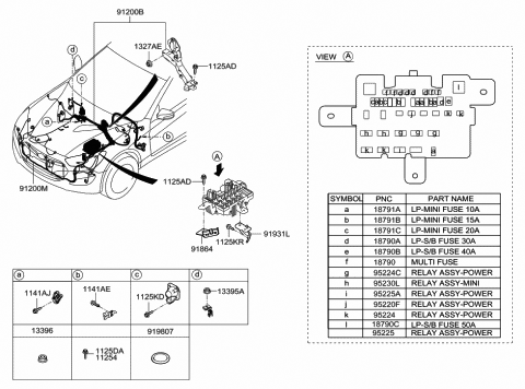 2013 Hyundai Genesis Coupe Wiring Assembly-Front Diagram for 91264-2M511
