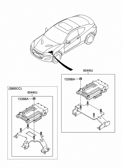 2014 Hyundai Genesis Coupe Transmission Control Unit Diagram for 95440-4F121