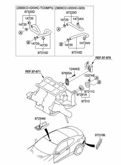 2016 Hyundai Genesis Coupe Hose Assembly-Water Inlet Diagram for 97311-2M000