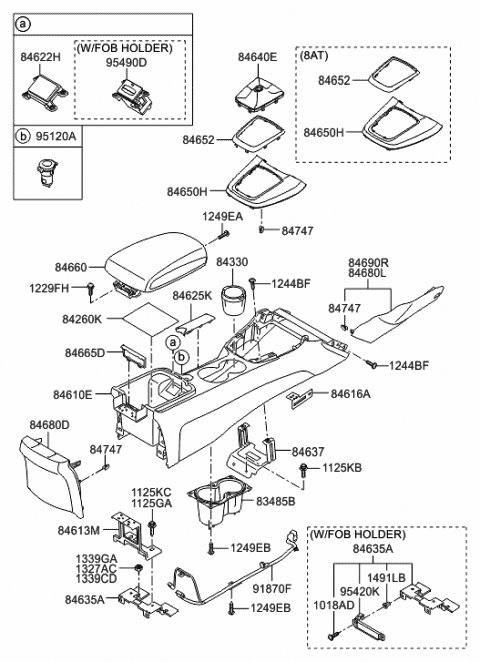 Genuine Hyundai 84650-2M400-9P Upper Floor Console Cover Assembly Genuine Hyundai 84650-2M400-9P Upper Floor Console Cover Assembly