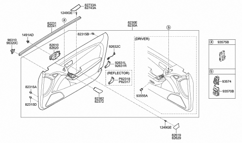 2013 Hyundai Genesis Coupe Panel Assembly-Front Door Trim,RH Diagram for 82308-2M850-9P