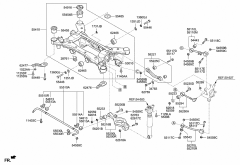 2015 Hyundai Genesis Coupe Support-Hanger Diagram for 28761-3M100
