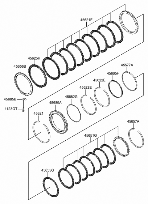 2012 Hyundai Genesis Coupe Snap Ring Diagram for 45657-4F030