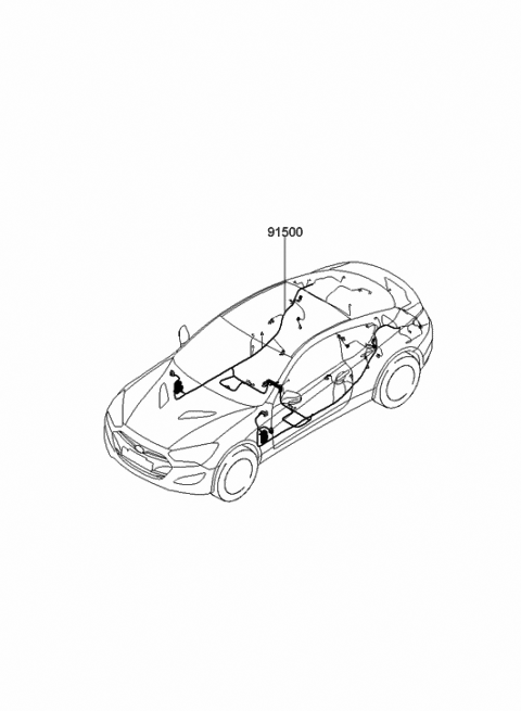 2015 Hyundai Genesis Coupe Wiring Assembly-Floor Diagram for 91556-2M920