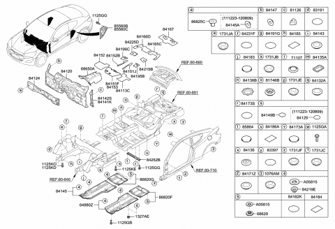 2014 Hyundai Genesis Coupe Tape-Fender Bolt Mounting Diagram for 84191-2D000