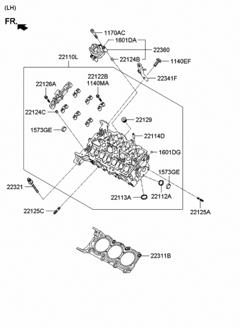 2013 Hyundai Genesis Coupe Gasket-Cylinder Head LH Diagram for 22311-3CGC5
