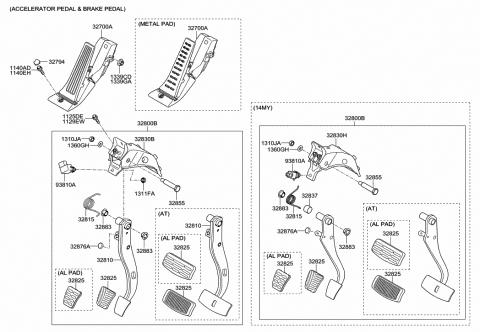 2015 Hyundai Genesis Coupe Member-Pedal Support Diagram for 32830-2M000
