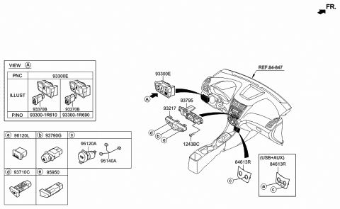 2016 Hyundai Accent Rheostat Assembly Diagram for 94950-1R000-VYF