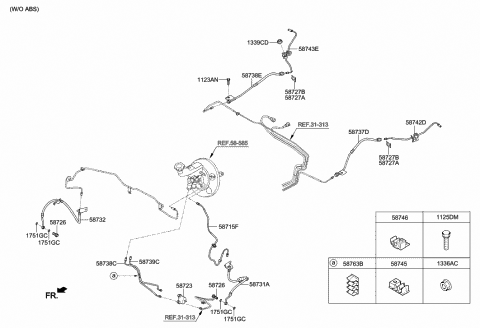 2015 Hyundai Accent Tube-Hose To Rear Brake,RH Diagram for 58743-1R000