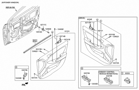 2017 Hyundai Accent Support-Front Door Pull Handle Mounting Diagram for 82717-0U000
