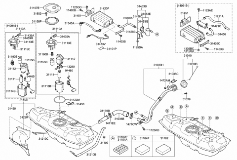 2015 Hyundai Accent Case-Air Drain Diagram for 31035-A7510