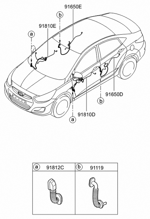Door Wiring - 2017 Hyundai Accent