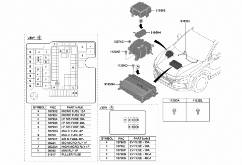 2020 Hyundai Nexo Pcb Block Assembly Diagram for 91959-M5000