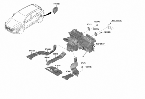 Left Genuine Hyundai 97360-2C000 Heating Duct Rear Left Genuine Hyundai 97360-2C000 Heating Duct Rear