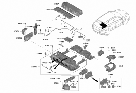 2020 Hyundai Nexo Bracket Assembly Diagram for 375B6-M5000