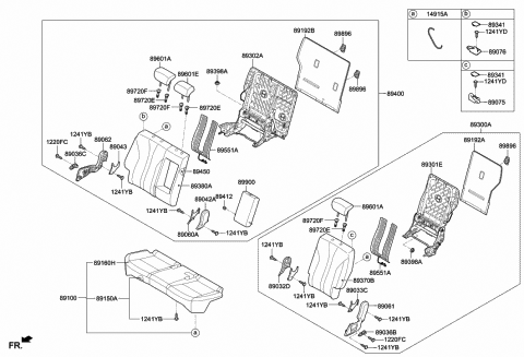 Rear Genuine Hyundai 89460-1R100-N2E Seat Back Covering Right Rear Genuine Hyundai 89460-1R100-N2E Seat Back Covering Right