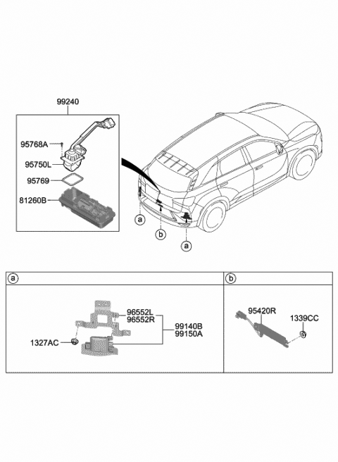 2019 Hyundai Nexo Unit Assembly-Rear View Camera Diagram for 99240-M5100