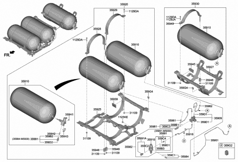 2020 Hyundai Nexo Connector-Straight Diagram for 35993-M5000