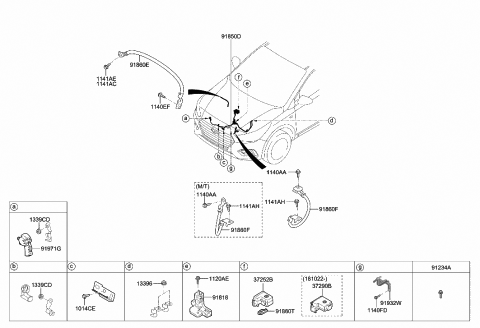 2018 Hyundai Accent Wiring Assembly-Eng Ground Diagram for 91860-H9130