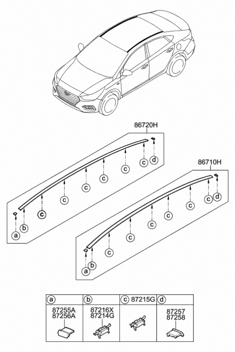 87234-J0000 Genuine Hyundai Piece-Roof Garnish End Rear,LH