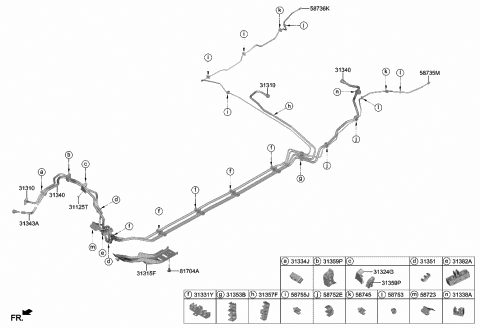 2019 Hyundai Accent Clip-Brake Fluid Line Diagram for 58752-H8050