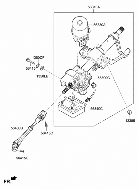 2018 Hyundai Accent Column Assembly-Steering Diagram for 56310-J0600