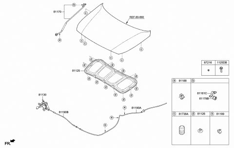 OEM ! RELEASE CABLE HOOD LATCH FOR 2006-2011 HYUNDAI ACCENT OE# 81190