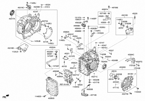 2020 Hyundai Accent Case-Transmission Diagram for 45241-2F000