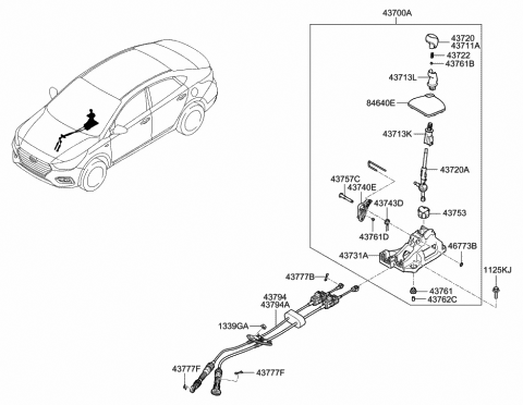 Genuine Hyundai 43730-2E000 Shift Lever Bracket Assembly Genuine Hyundai 43730-2E000 Shift Lever Bracket Assembly