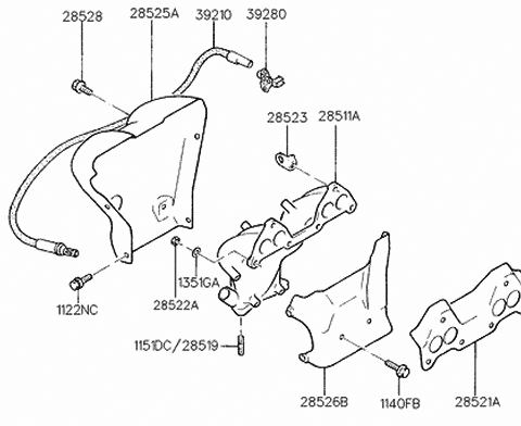 Genuine Hyundai 28511-22100 Exhaust Manifold Genuine Hyundai 28511-22100 Exhaust Manifold