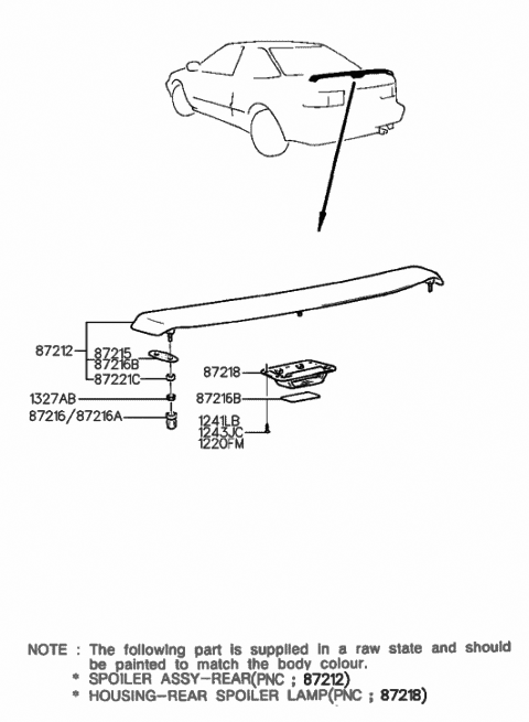 1994 Hyundai Scoupe Cap-Bolt Diagram for 87216-21300
