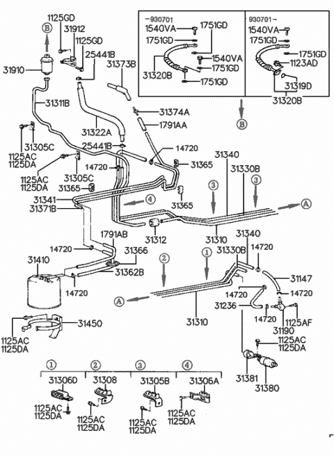 Genuine Hyundai 31341-23601 Fuel Vapor Tube Front
