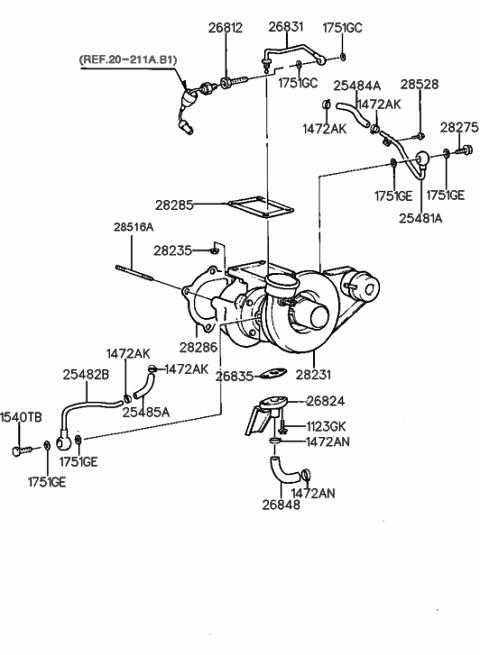 Hyundai 28286-22151 Turbocharger Gasket Hyundai 28286-22151 Turbocharger Gasket