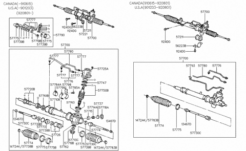 1994 Hyundai Scoupe Tube Assembly-Feed RH Diagram for 57780-24100