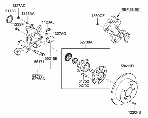 Genuine Hyundai 58411-0A000 Brake Disc Rear Genuine Hyundai 58411-0A000 Brake Disc Rear