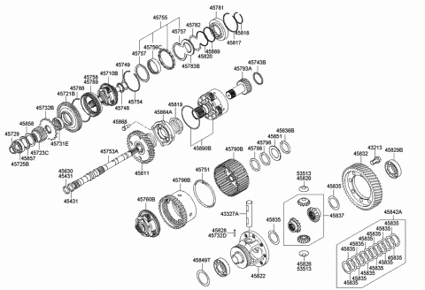 2007 Hyundai Sonata SPACER Diagram for 45849-39819