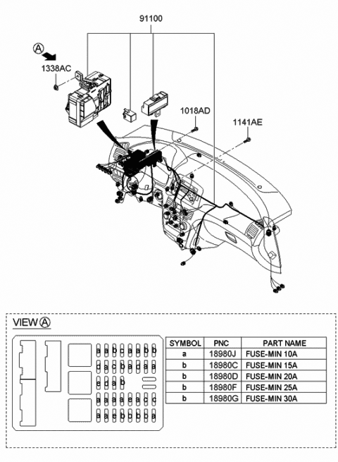 2007 Hyundai Sonata Wiring Assembly-Main Diagram for 91100-0A641