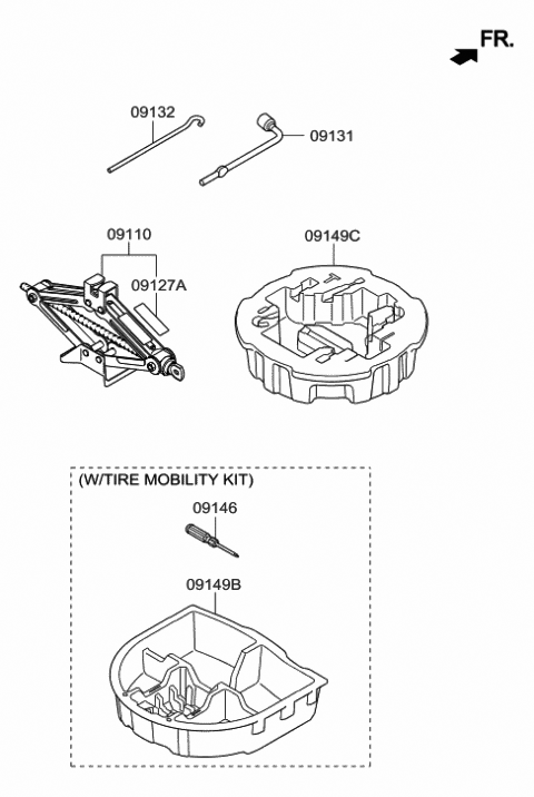 2014 Hyundai Elantra Case-Mobility Kit Diagram for 09149-3Y900