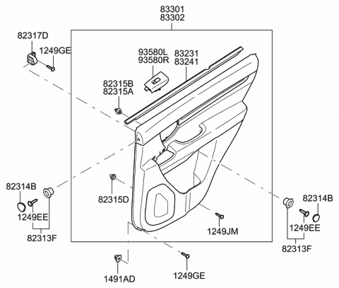 Genuine Hyundai 93580-2B500-J4 Power Window Sub-Switch Assembly Genuine Hyundai 93580-2B500-J4 Power Window Sub-Switch Assembly