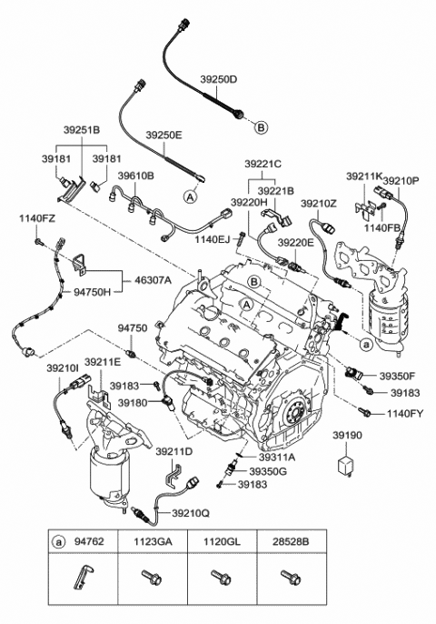 Hyundai 39251-3E100 Bracket-Knock Sensor