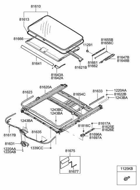 Genuine Hyundai 67162-28051 Sunroof Mounting Bracket Right Genuine Hyundai 67162-28051 Sunroof Mounting Bracket Right