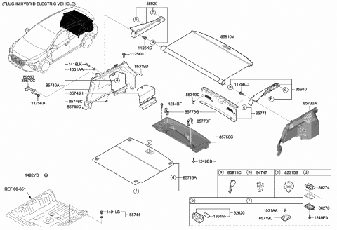 2020 Hyundai Ioniq Handle Assembly-Cover Diagram for 85746-E7000