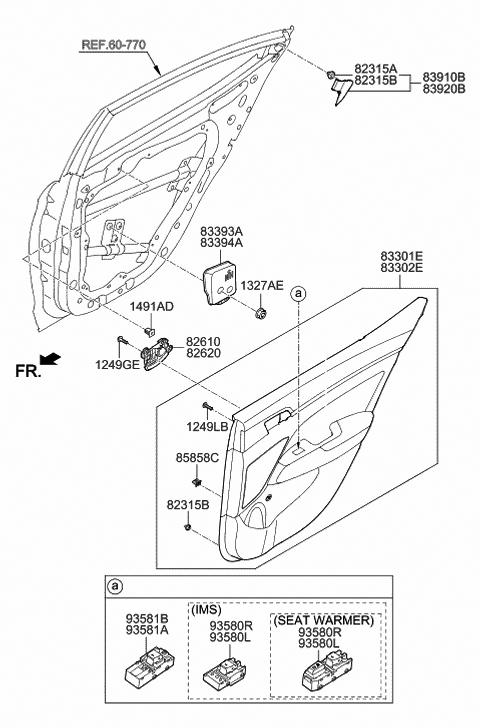 2018 Hyundai Elantra Panel Assembly-Rear Door Trim,LH Diagram for 83305-F3000-PKG
