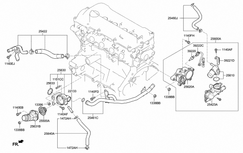 Genuine Hyundai 25443-3K800 Water Pipe Assembly Genuine Hyundai 25443-3K800 Water Pipe Assembly