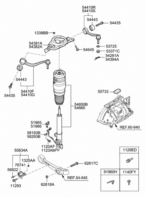2015 Hyundai Equus Rear Arm Assembly-Front Upper,LH Diagram for 54405-3T050